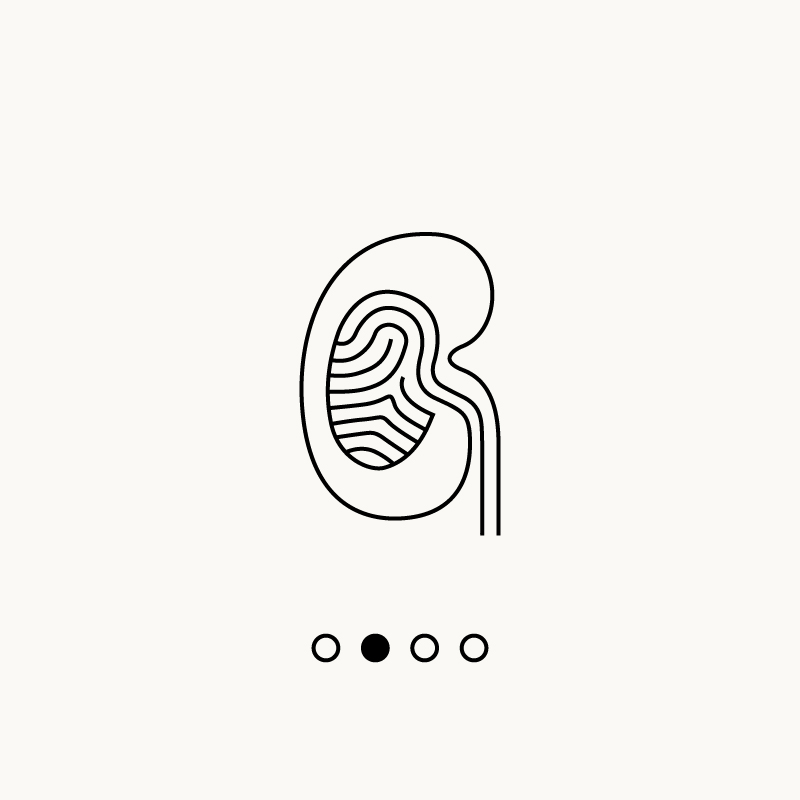 Icon showing a fingerprint above bar charts, representing personalization potential.